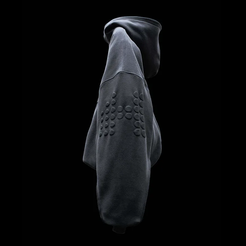 High Street Harajuku Hip Hop Rock Lange Mouw Trui Esthetische Contrast Stiksels Creatieve Schuim Afdrukken Mode Casual Hoodie