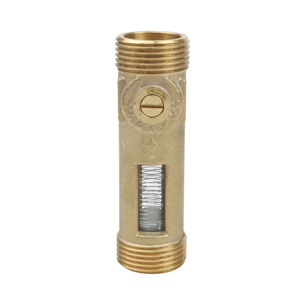 DN25 Visual Flow Control Valve with Adjustable Scale for Heating and Cooling Systems Featuring Robust Brass Build