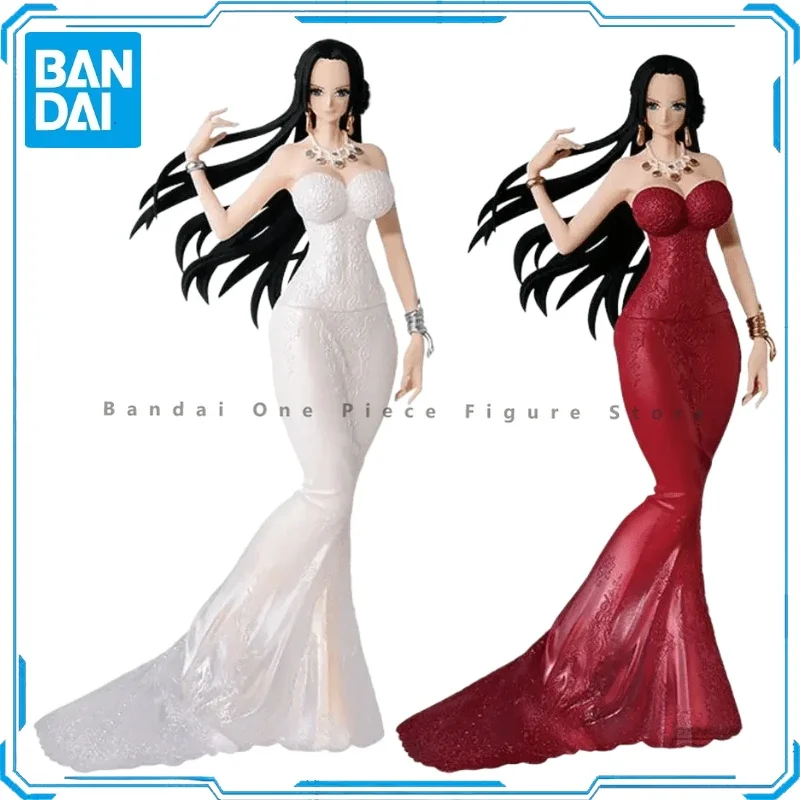 Em estoque original bandai uma peça boa hancock vestido de casamento figuras de ação animação brinquedos presentes modelo coletor anime hobby