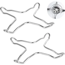 2/4pcs Gas Cooker Support Rack Stainless Steel Holder Camping Iron Stove Ring Heat Diffuser Small Pot Stand For Kitchen Cooking