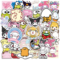 50/100pcs Sanrio Stickers Cute Kuromi My Melody Sticker For Laptop Girls Hello Kitty Cinnamoroll Anime Stickers Kids Toys