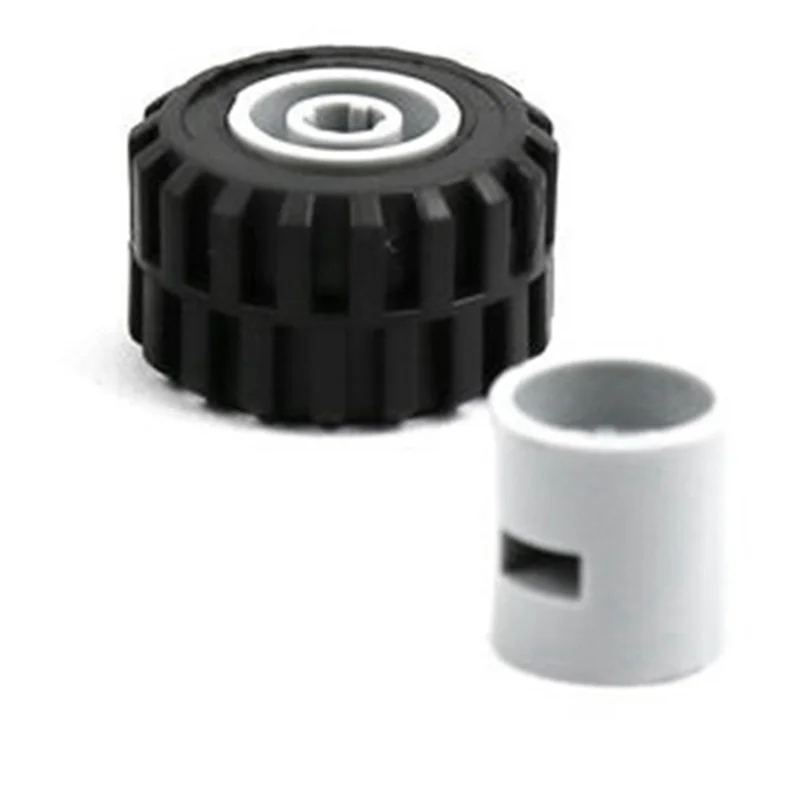 AC52-48PCS Mini Wiel Assen Pack Blok Auto Accessoires Band Hub Klassieke Bouwstenen Kinderen DIY Blokken Plastic Voor Kid