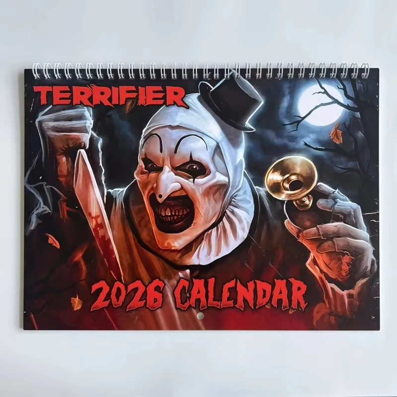 

2026 Wall Calendar Monthly Hangable Horror Design 12 Months Family Planner Organizer Calendar for Bedroom Home Office Decor