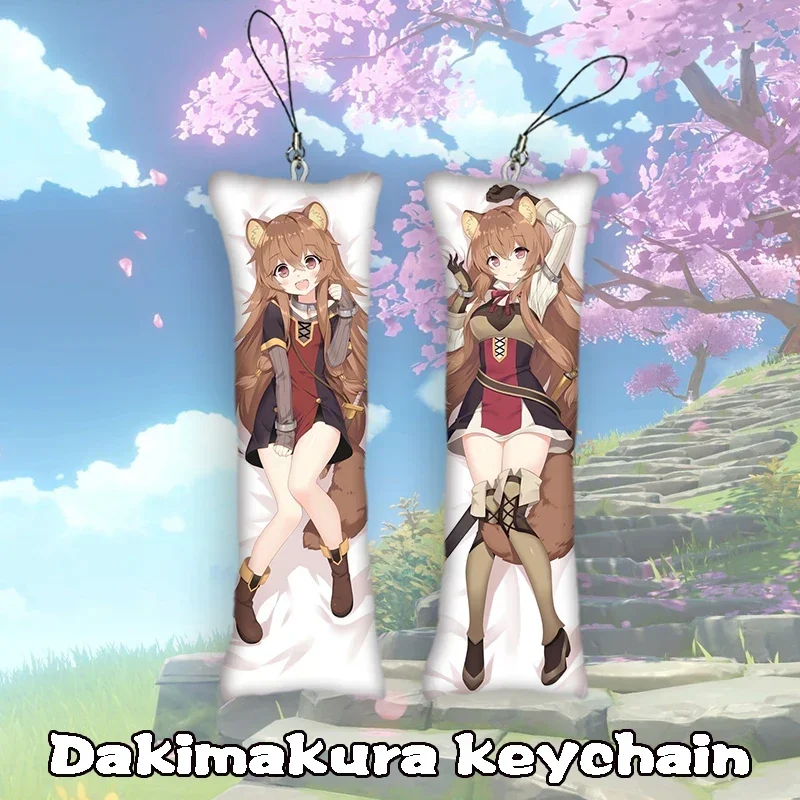 

FashionThe Rising Of The Shield Hero Dakimakura Keychain Double Sided Cute Raphtalia Mini Key Chain Hanging Ornament Phone Cute