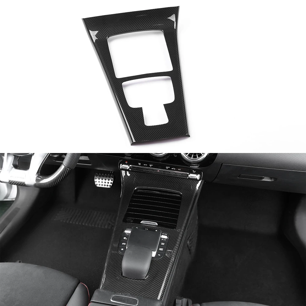 For Mercedes Benz CLA A Class W118 W177 A35 A45 Car Interior Carbon Fiber Central Console Gear Shift Panel Cover Trim