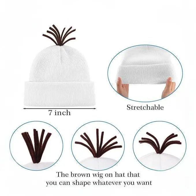 Volwassen kinderen 3-delig sneeuwpop kostuum witte muts hoeden wortel neus rode sjaal voor kerst kostuum accessoires winter cosplay party