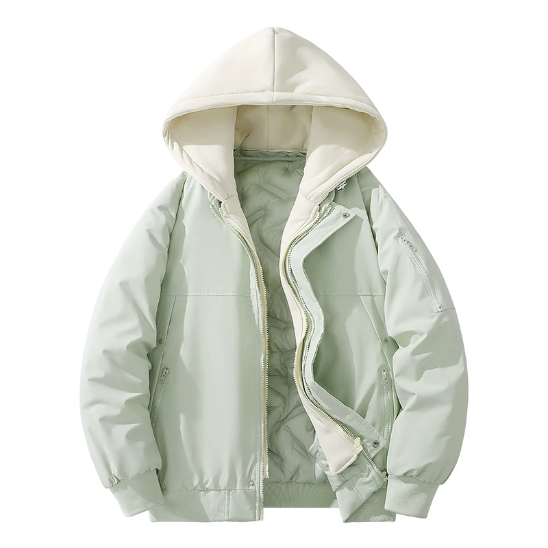 الرجال سميكة المرقعة سترات الرجال عادية فضفاض معطف دافئ الرجال القطن وسادة مبطنة الرجال مقنعين سترة الذكور الشارع الشهير الشتاء ملابس خارجية