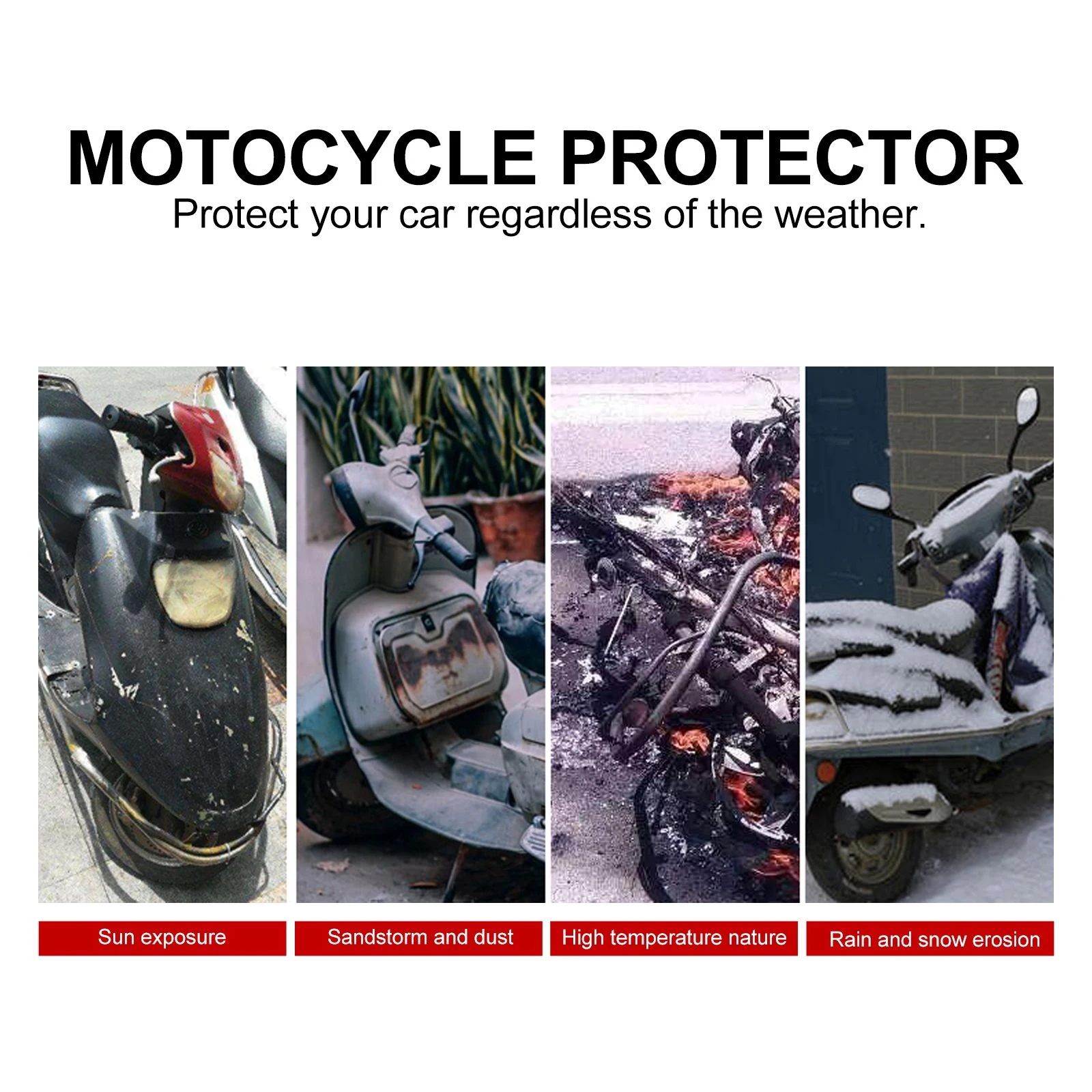 

1Pc 190t Silver Coated Motorbike Waterproof Proof Protector