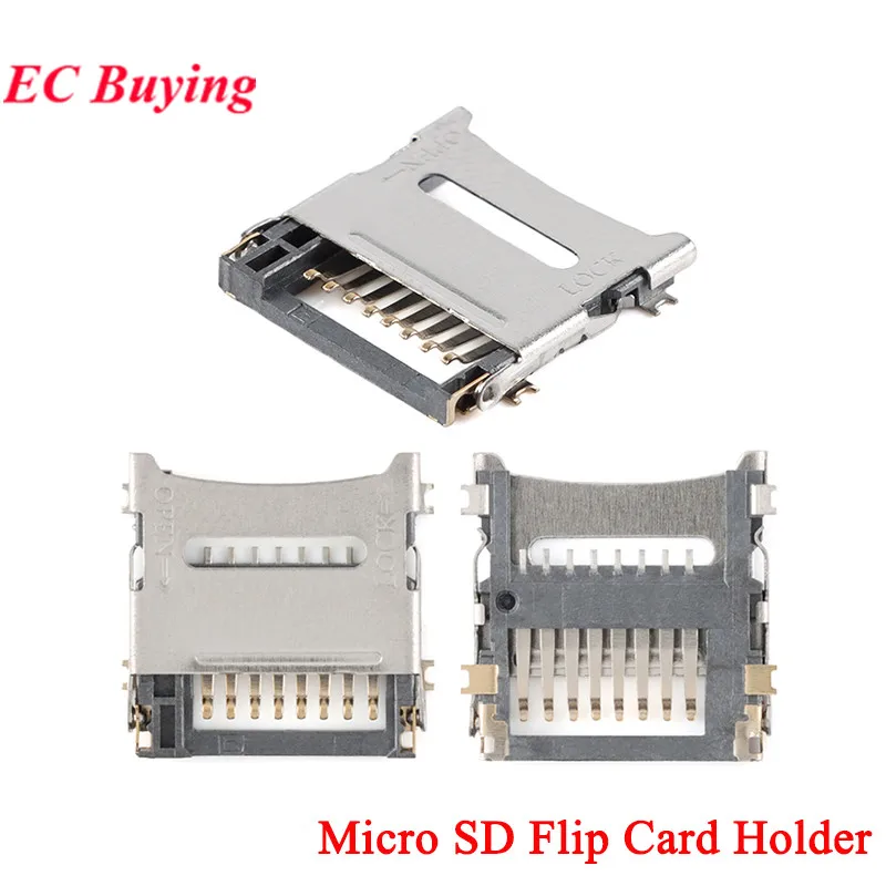 10PCS/5PC Micro SD Decks TF Card Slot Flip Inner Solder Socket MicroSD Card Holder For Mobile Phone Memory Tablet Vehicle Naviga