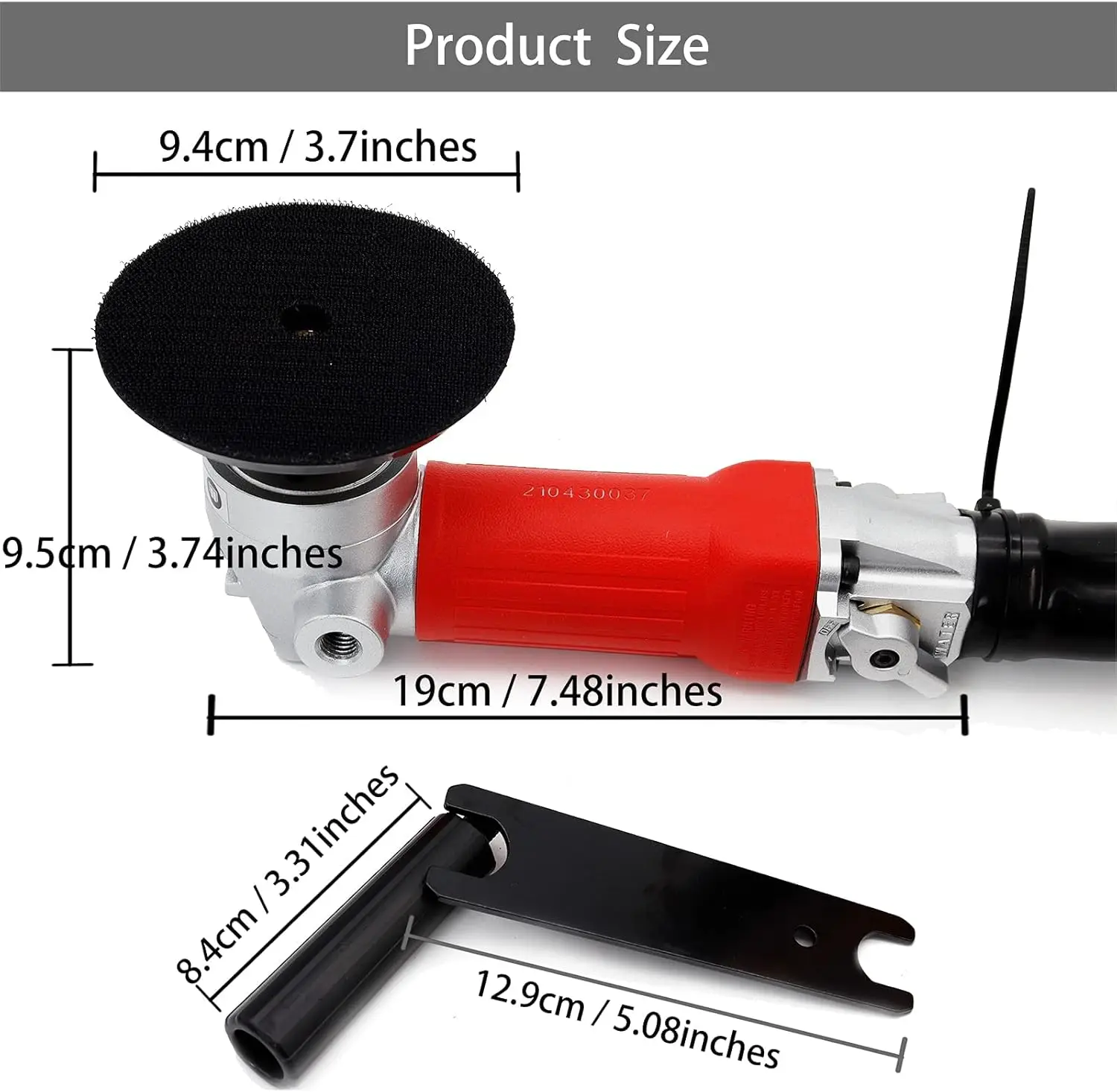 Air Stone Polishers 4 Inch Pneumatic Water Grinders Air Powered Wet Sander with Rear Exhaust 5500 Rpm for Granite Marble Concret