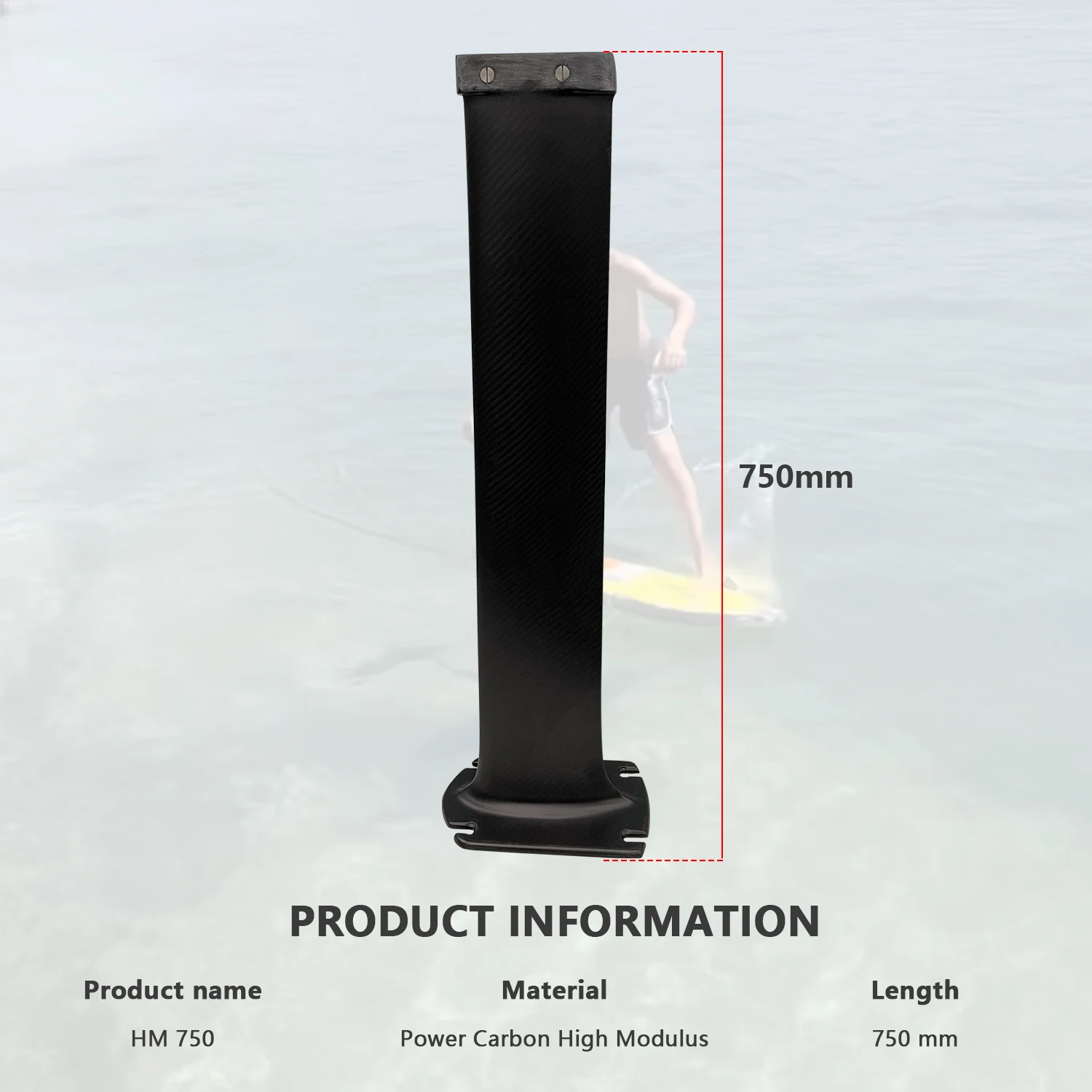 Best-Selling HM750 Advanced Carbon Mast Hydrofoil Surfing Accessory with Customizable Logo Waterplay Tool Accessory