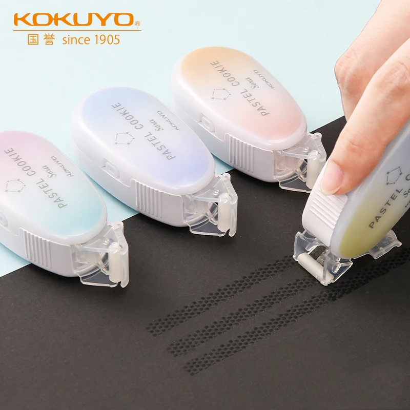 Japan KOKUYO 2022 New Product Light Color Cooky Double-sided Glue Students Handmade Creative Stickers Transparent Adhesive Tools