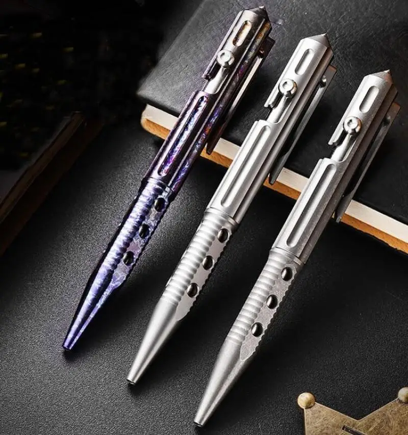 

EDC Titanium Pocket Ballpoint Pen Office Signature Student Stationery G2 Refill