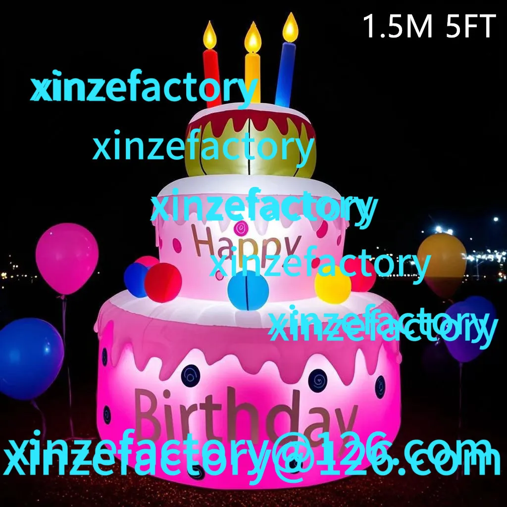 

Customizable 5ft Birthday Cake Air Mold, Inflatable Glow , Party Wedding Anniversary Decoration