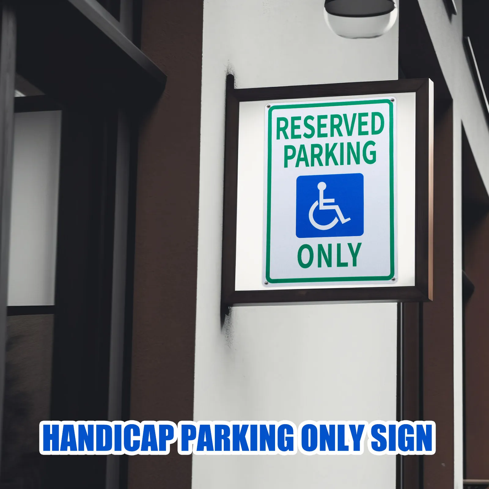 

10x14in Handicap Parking Sign Outdoor High Visibility Wheelchair Symbol for Vehicles Lots Posts Disabled Vehicle Sign