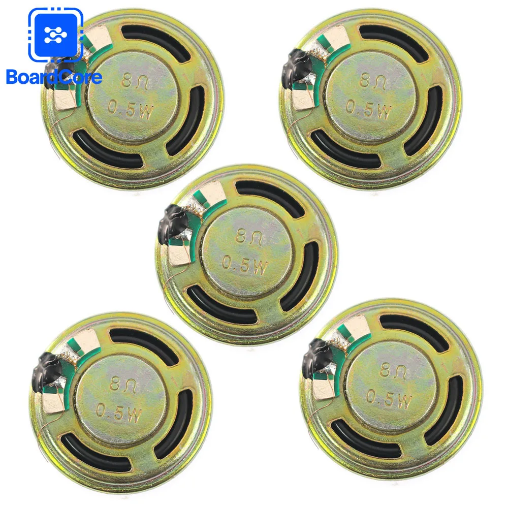 5Pcs 20MM 0.5W 8Ohm Speaker 8Ohm Loudspeaker Iron Shell Speaker Loud Speaker 20/23/28/29/32/36/40/50/57MM For Doorbell Intercom