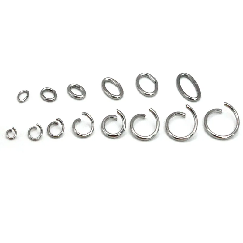 

100pcs Stainless Steel Oval Open Jump Rings Split Rings for Jewelry Making Supplies DIY Necklace Earrings Connectors Accessories