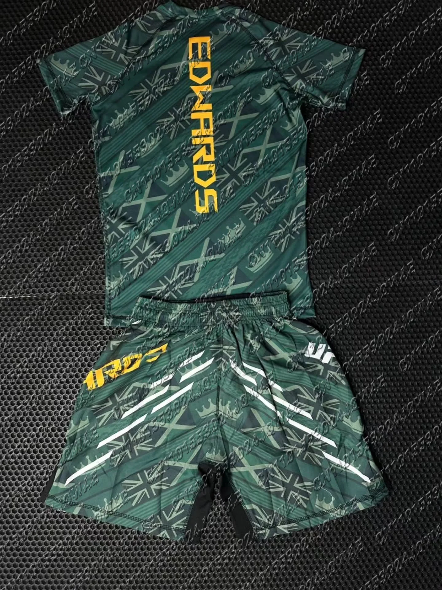 

UFC Top Boxer Leon Edwards Boxing Fighting Event Tee Shorts Men Breathable Quick-Drying Jersey Wrestling Running Sportswear Set