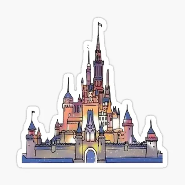 Castle  5PCS Stickers for Print Decorations Cartoon Home Anime Window Background Car Cute Living Room Decor  Kid Funny