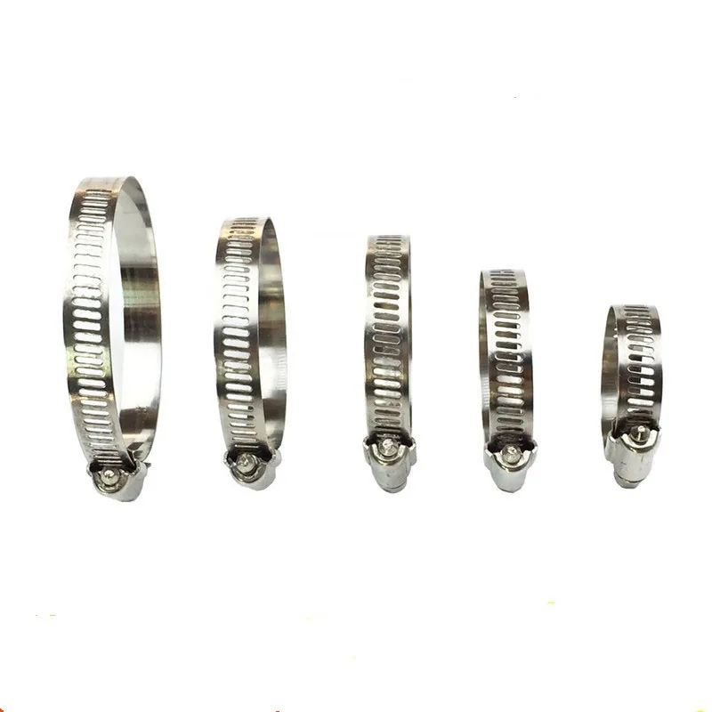 5pcs/lot High Quality Screw Worm Drive Hose C Clamp Clip 304 Stainless Steel Hoop Pipe