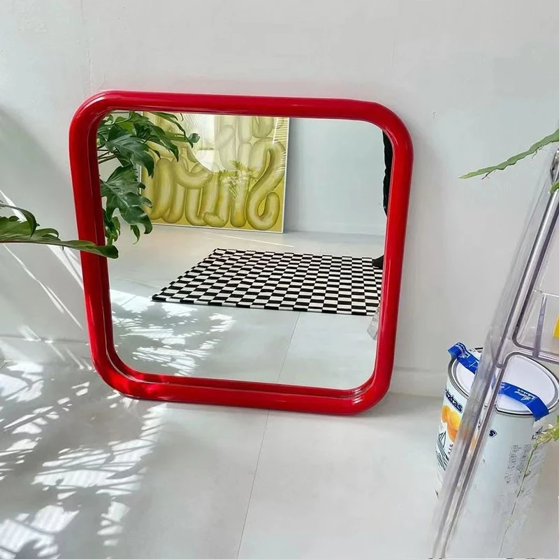 Creative art bathroom mirror wall hanging simple square dresser mirror