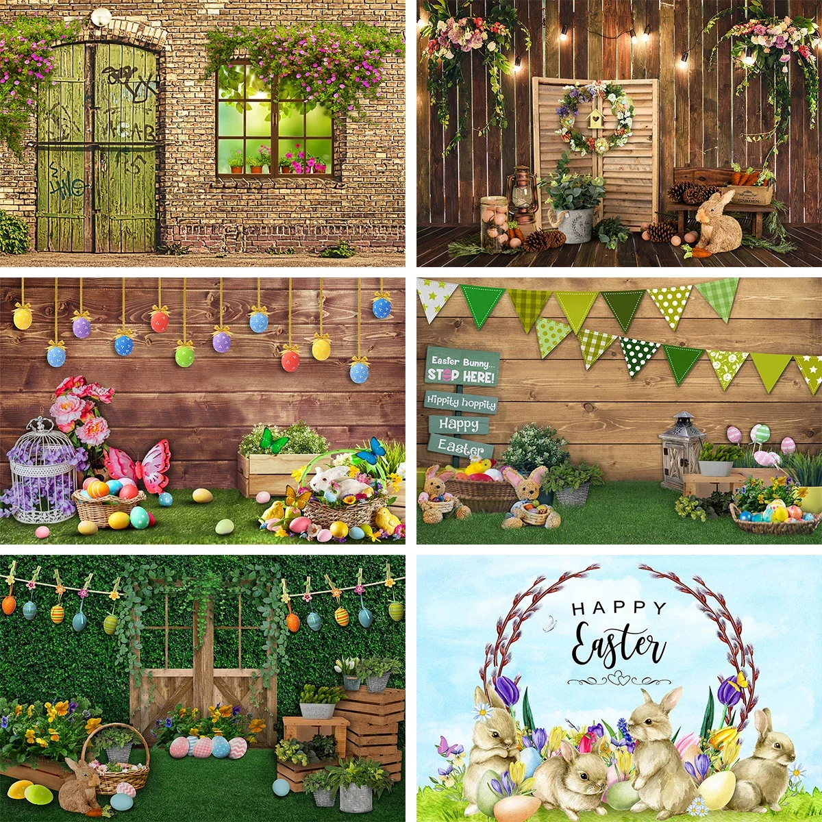 Mocsicka-Toile de fond de lapin de Pâques pour enfants, accessoires de photocall, mur en bois au sol, fond de printemps, accessoires de studio photo pour enfants et bébés, jardin, enge