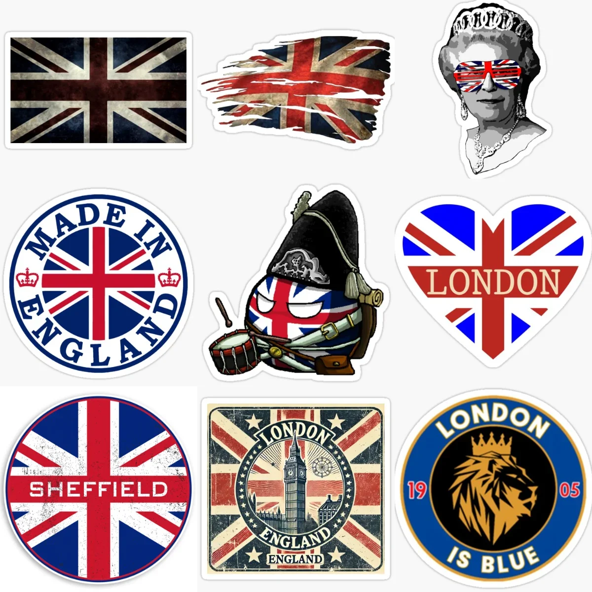 

UK Britain England United Kingdom London Flag Emblem Creative Car Stickers for Car Van Bicycle Wall Decoration Accessories