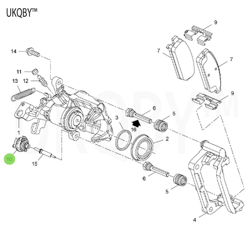 Suitable for 09-15 En vi si on Cr uz e rear wheel cylinder shock absorber rear brake caliper muffler damper 13343688