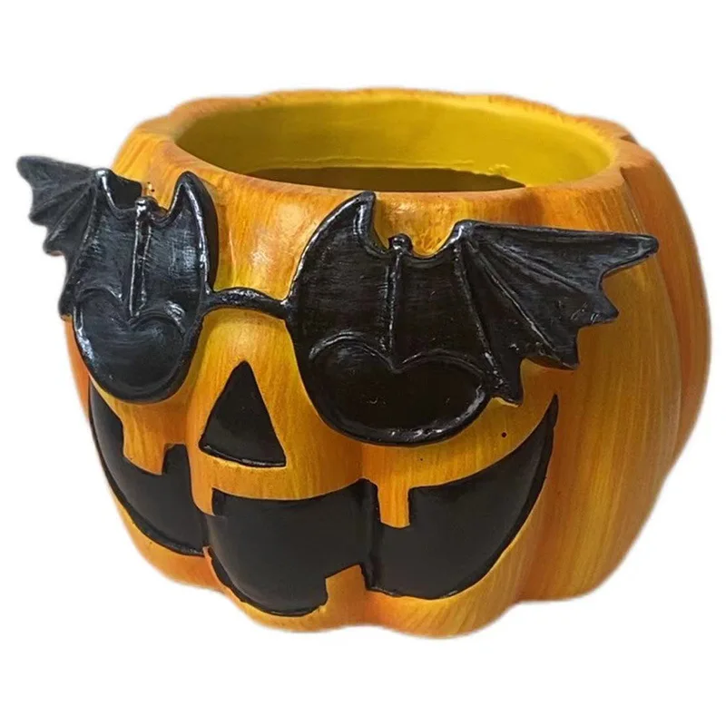 NewHalloween Pumpkin Flower Pot Ornament Resin Flower Pot Halloween Decoration Garden Ornament Personalized Gift Home Decoration