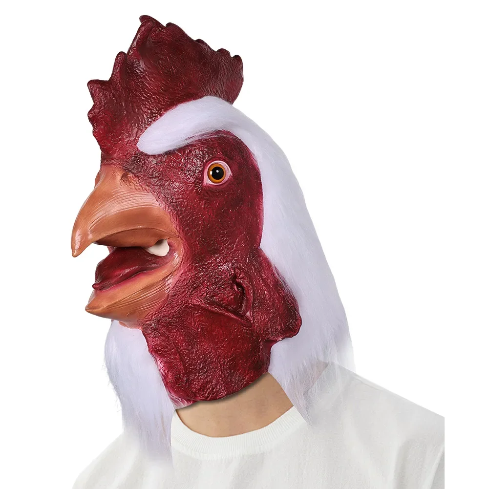 Masque de coq animal pour hommes et femmes, cosplay net, accessoires de costume, casque drôle, vêtements de sauna, Halloween, Tim ade