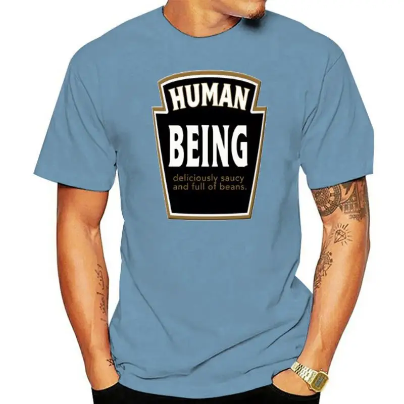 human being beans label -Funny Womens T-shirt from FatCuckoo - FTS1595 ideal gift for mums daughters friends classic crew neck