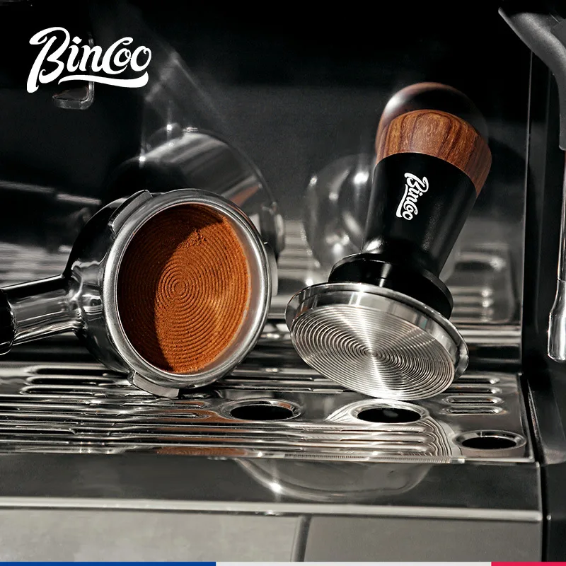 

Bincoo Coffee Bouncing Powder Press Hammer Solid Wood Handle Threaded Stainless Steel Chassis 51/58mm Espresso Powder Press