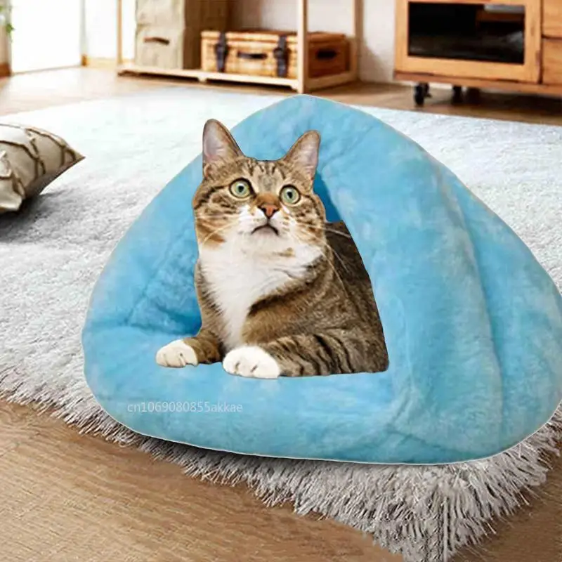 Winter Dog House Soft Plush Pet Cat Bed Round Cushion Warm Basket Cat Sleep Bag Nest Kennel for Small Medium Pet Supplies