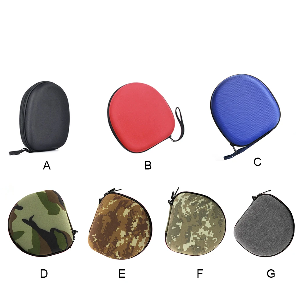 Headphone Carrying Case Zipper Storage Headset Pouch Capacity Handheld Earphone Container Company camouflage yellow