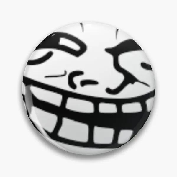 Troll Face  Soft Button Pin Gift Fashion Brooch Funny Lapel Pin Metal Decor Collar Lover Women Jewelry Creative Cartoon Clothes