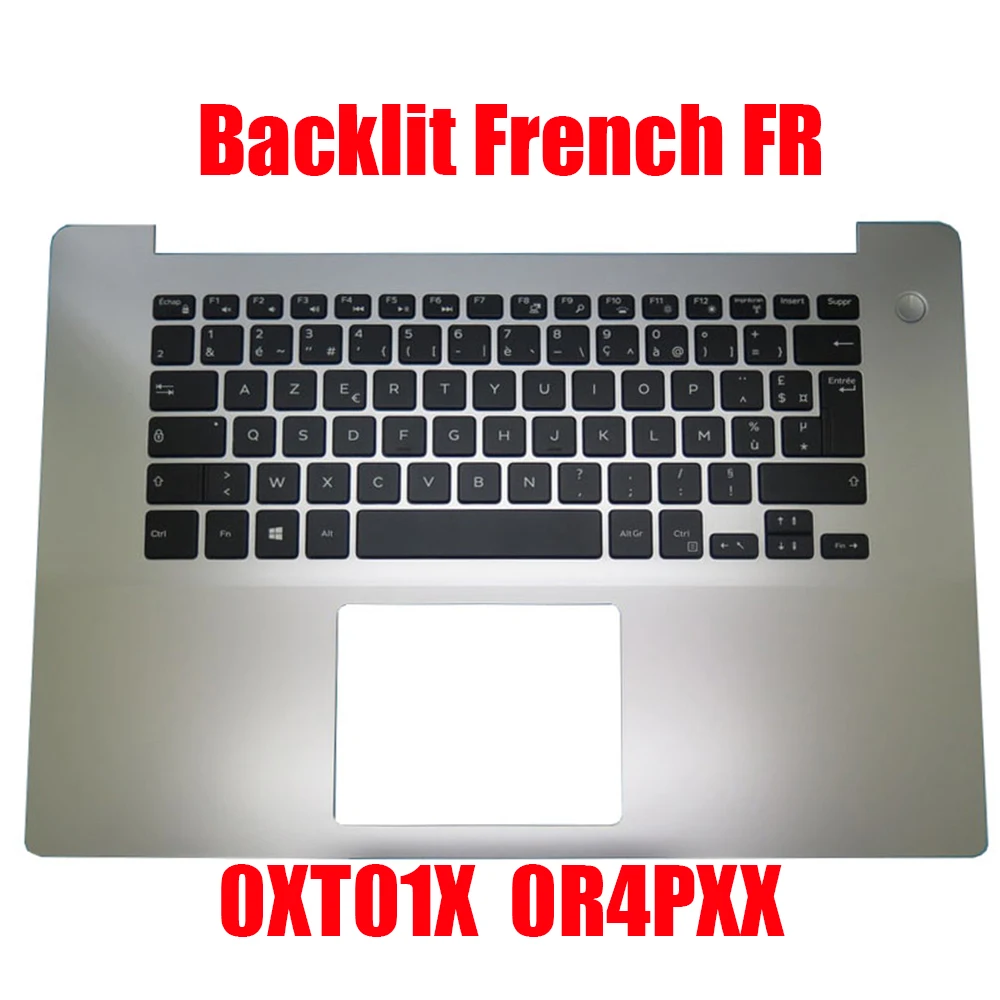 

French FR Laptop Palmrest For DELL For Inspiron 5580 5585 094WYY 0K8HH4 0XT01X 0F0C6K 0HP3PY 0R4PXX 0XDF09 Backlit Keyboard New