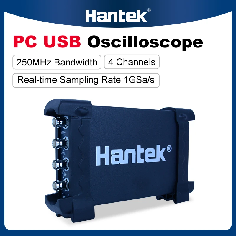 Hantek Digital PC Handheld Oscilloscope 6254BD 4Channels 250MHz USB Oscillograph with 25MHz Signal Generator Osciloscopio