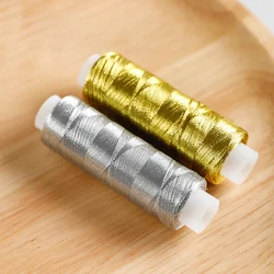 200 Yarns Gold Silver Thread Metal Thread Bright Light DIY patchwork Household Sewing Machine Embroidery Thread TJ9757