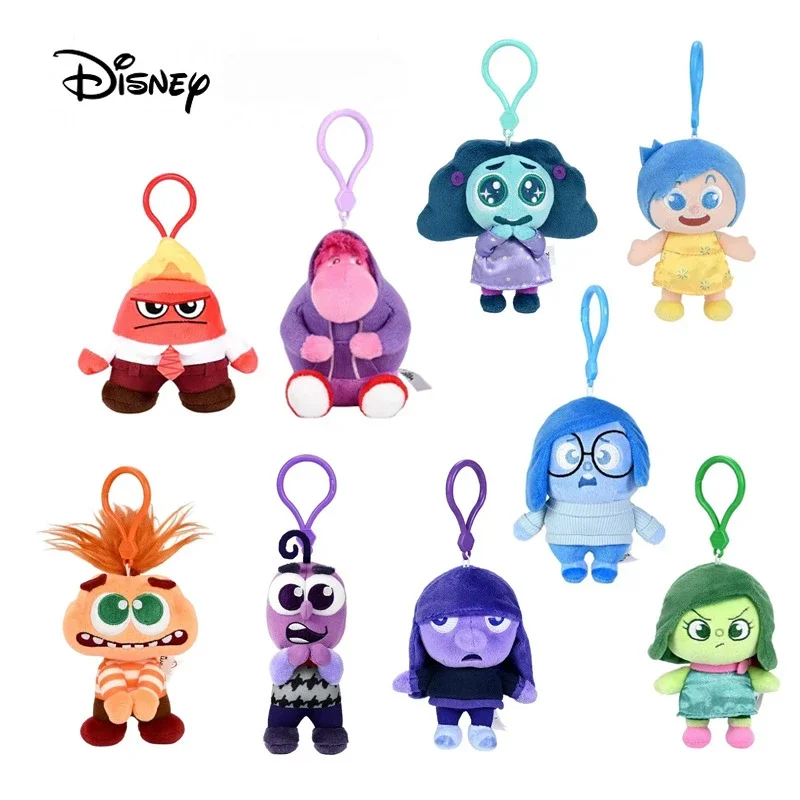 Disney Inside Out Plush Keychain Cute Anger Sadness Fashion Backpack Pendant Children Plush Doll Car Key Ring Girl Holiday Gifts