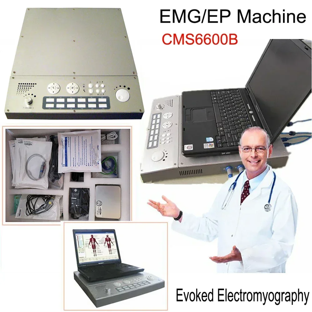 CMS6600B Macchina EMG portatile Monitoraggio Sistema EP Basato su PC Bioelettricità muscolare nervosa a 4 canali Elettromografo evocato