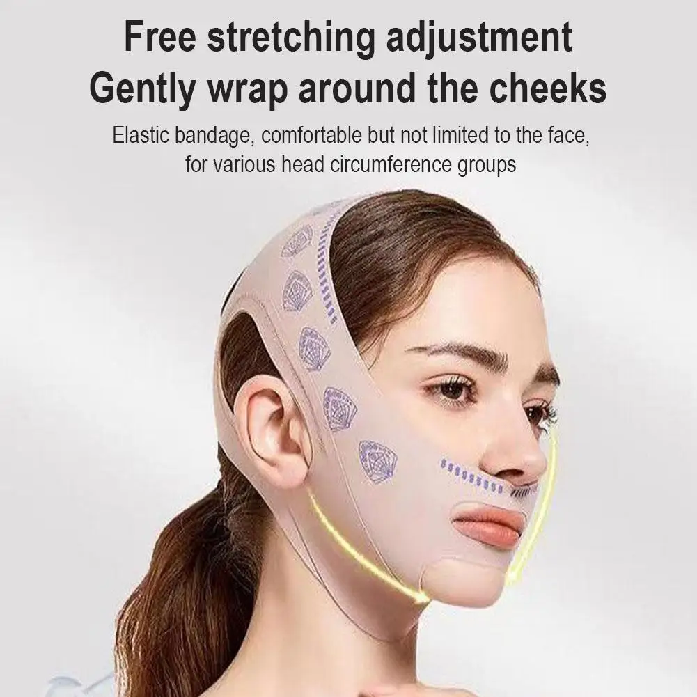 Fasciatura dimagrante per il viso a due piani cintura per il sollevamento del viso rughe mento Line Lift V Shaper Strap Beauty Face Face Face Band Anti Chee X9U0