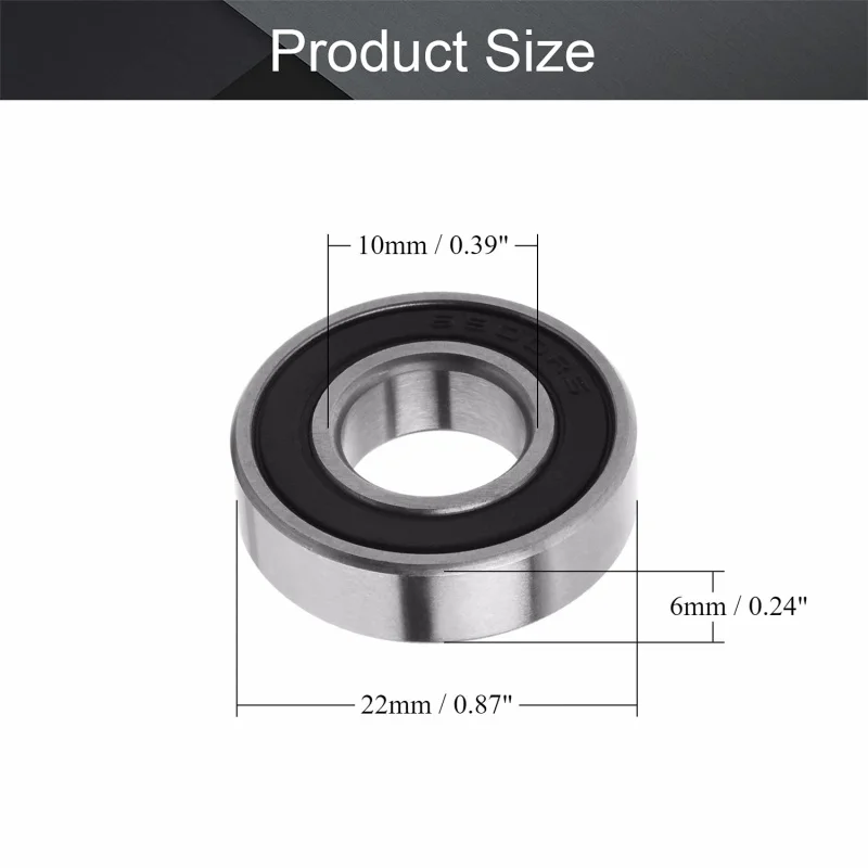 5Pcs 6900-2RS Deep Groove Bearings 0.39x0.87x0.24inch Double Sealed Bearing High Carbon Chromium Steel Roller Guide Bearing