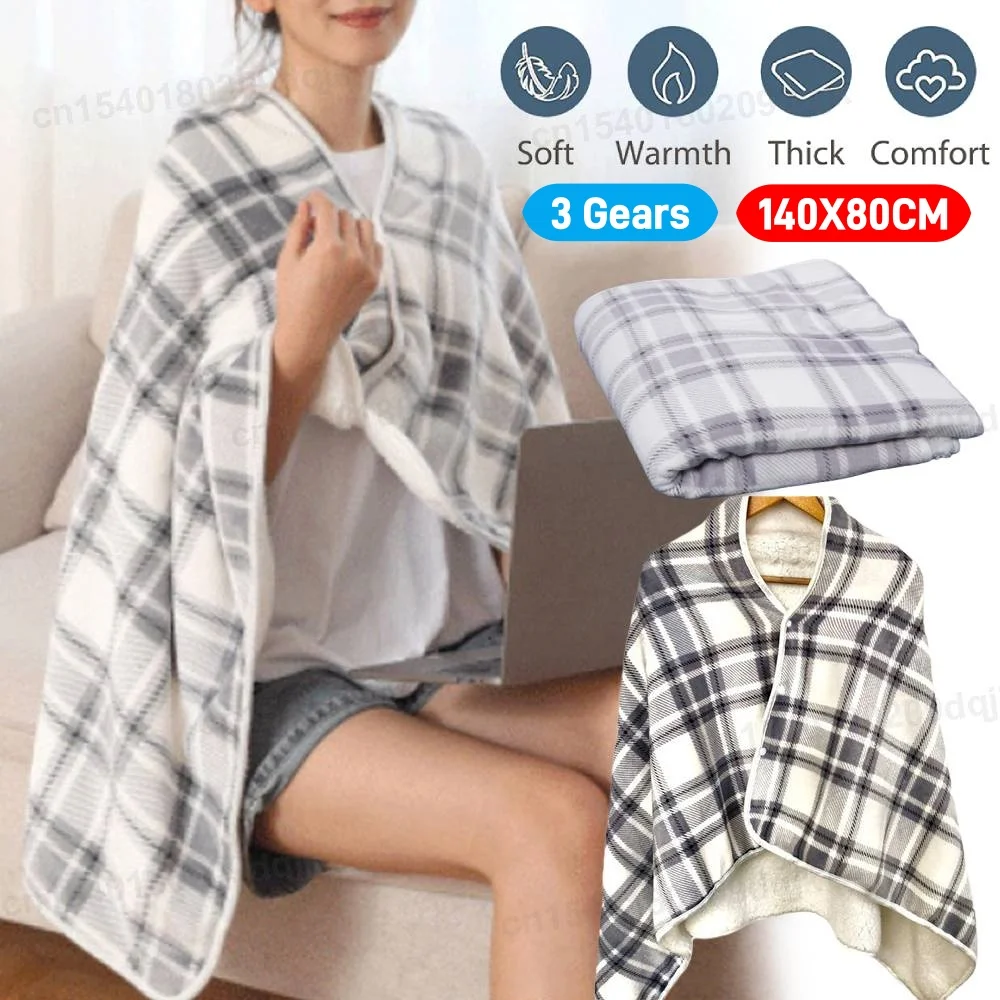 

Warm Shawl Heating Blanket 3 Heat Settings Electric Warm Shawl Multifunctional Soft Cold Protection Home Office Back Knee Warmer