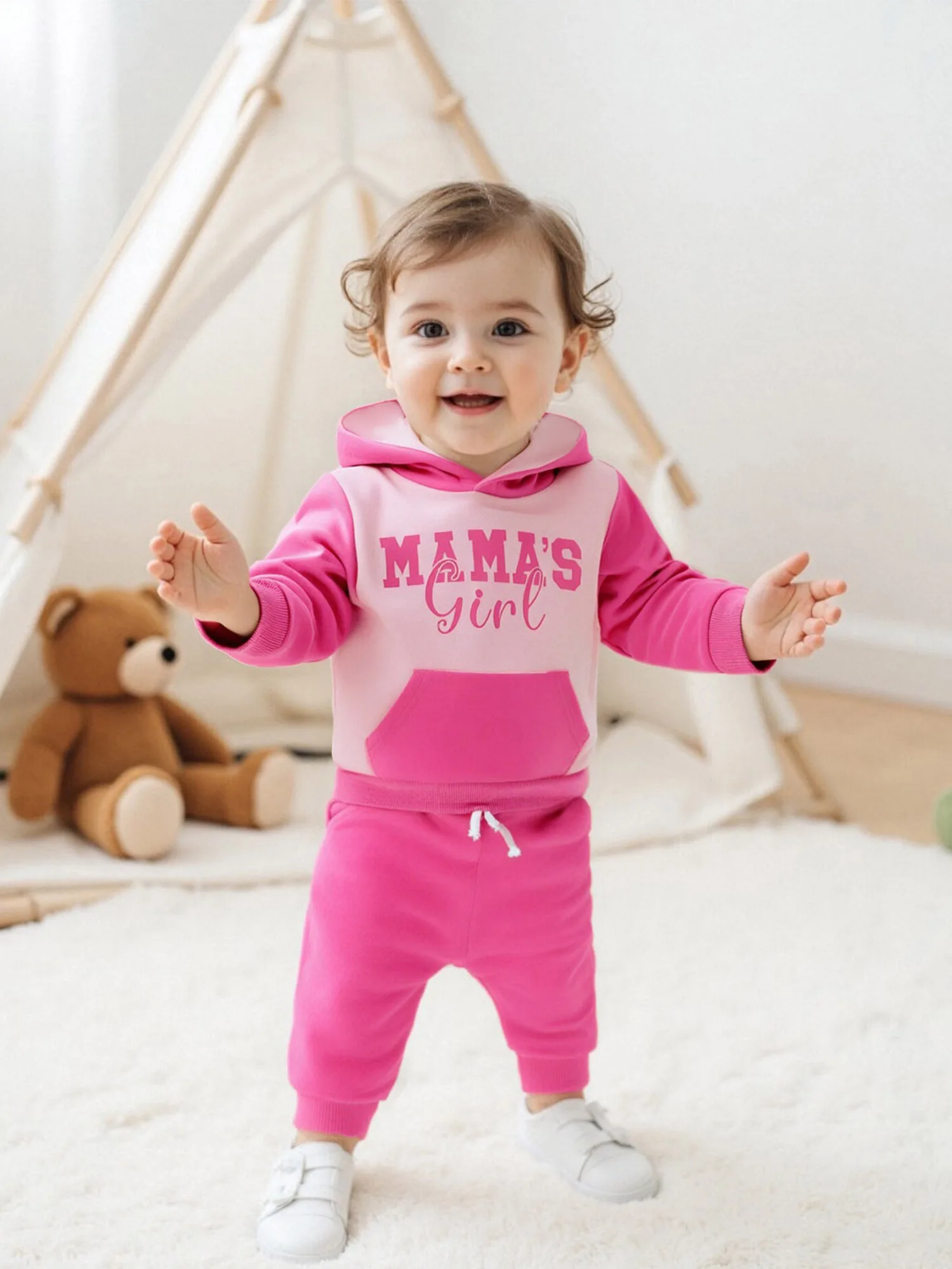 

Toddler Girl s Cute Floral Print Ruffle Sleeve Top and Elastic Waist Leggings 2 Piece Outfit Set for Autumn and Winter