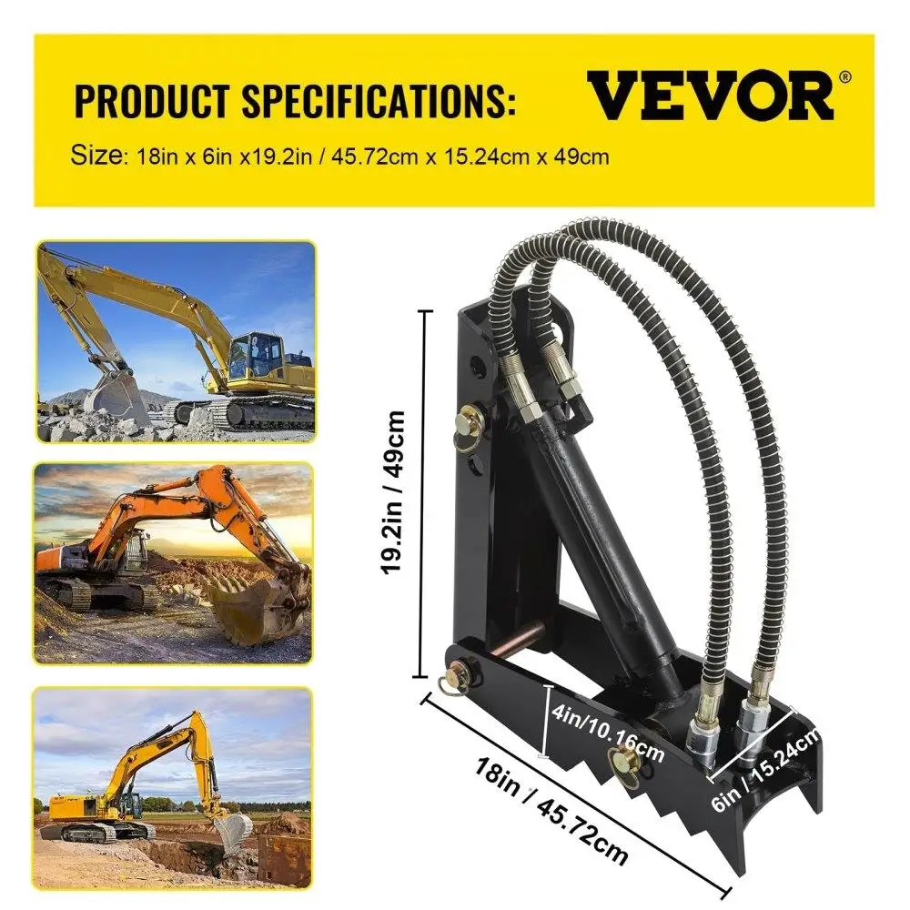 18 "idraulico per pollice dell'escavatore a cucchiaia rovescia, spessore 1/2" Heavy Duty per pollice dell'escavatore, saldatura in acciaio nero su attacchi a pollice con