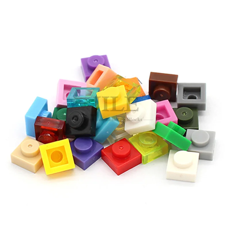 200pcs Moc Tiles Plate 1x1 3024 Short Piece DIY Enlightenment Basics Building Blocks Bricks Compatible Assembles Education Toys