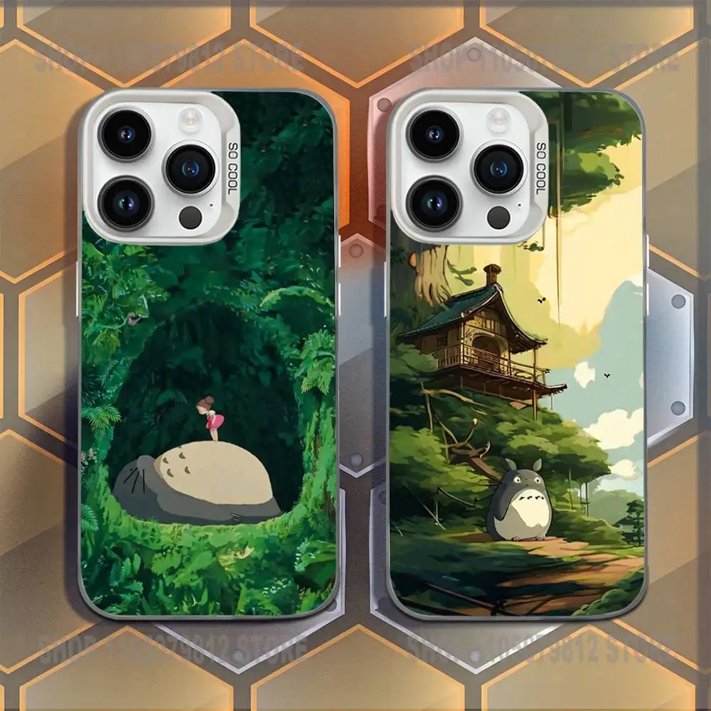 

Hot Anime Cute Totoroes Phone Case For iPhone XR,17,16,15,14,13,12,11,Mini,Pro,E,MAX White Candy Matte Shockproof Cover