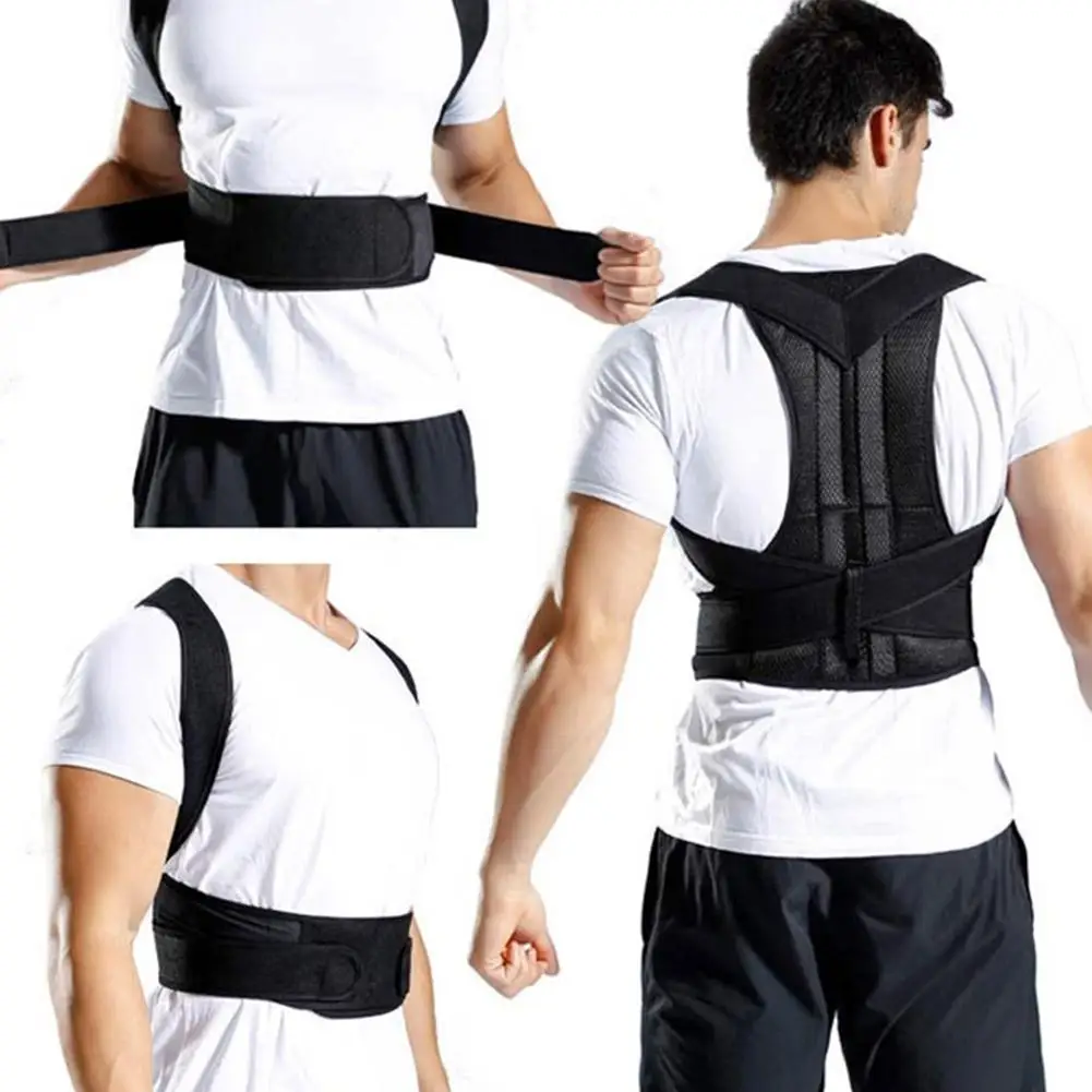 Reinforced Belt Lumbar Column Posture Corrector Vest Adjustable Back Support Strap Shoulder Spine Brace Neck Stretcher Trainer