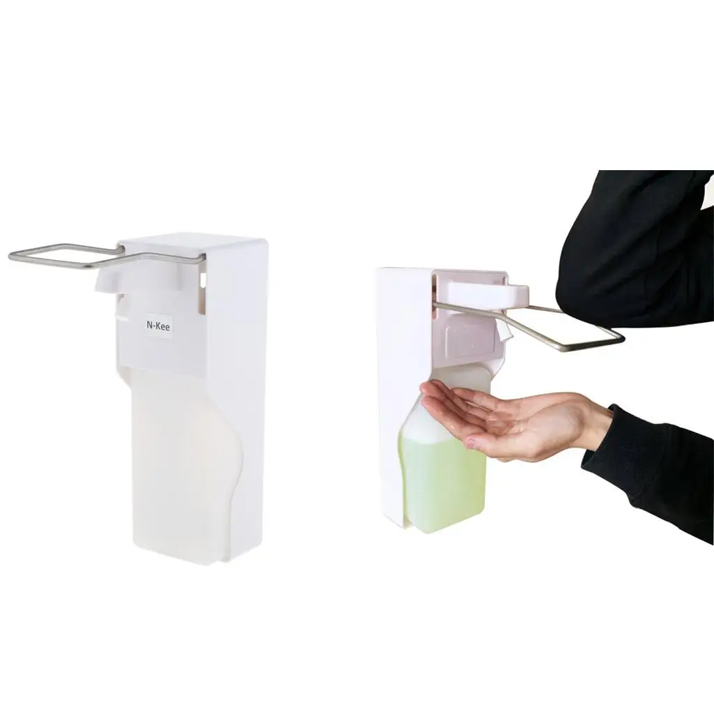 Wall-Mount Liquid Soap Dispenser Pump Hospital Hand Elbow Press Hand Sanitizer Soap Dispenser Bottle for Kitchen Hotel Bathroom