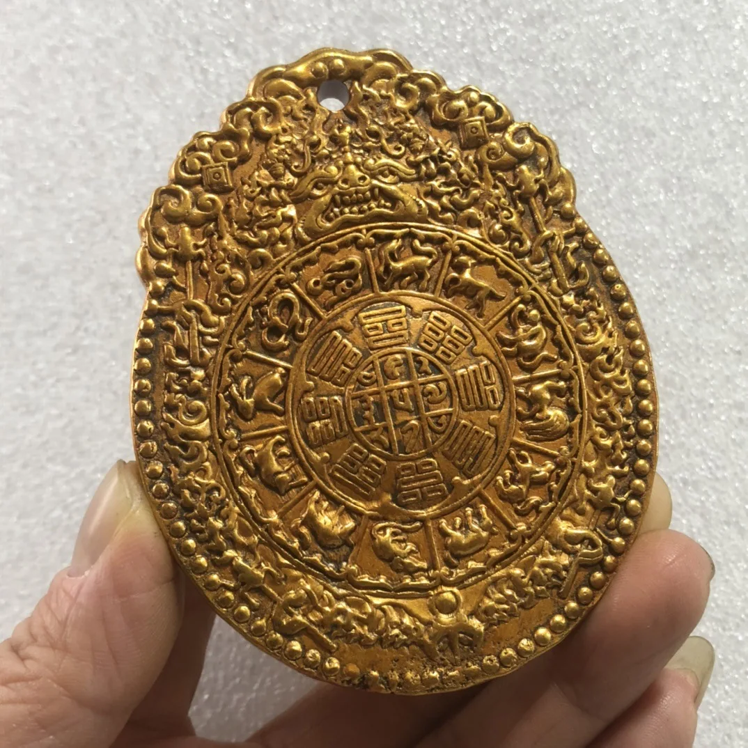 

Zodiac token Yongle year copper gilt copper seal hand, tiger talisman, soldier talisman, home decoration wholesale